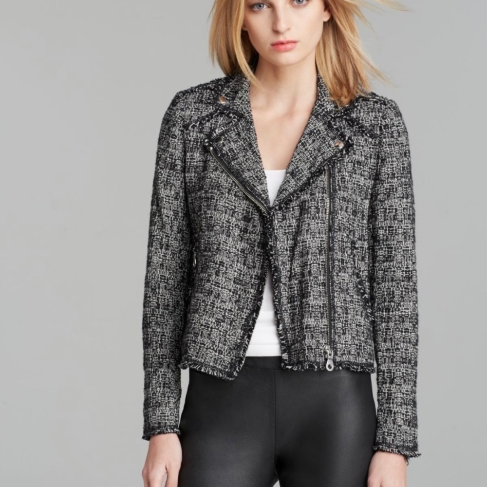 Anthropologie MAC & Jack trendy twill tweed moto spring jacket